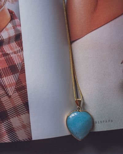 Aquamarine heart pendant