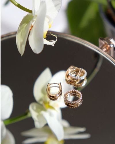 Gold hoop charm pendants