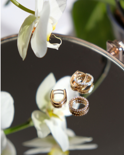 Gold hoop charm pendants